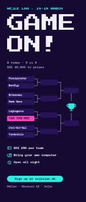 Gaming tournament roll-up — one place left