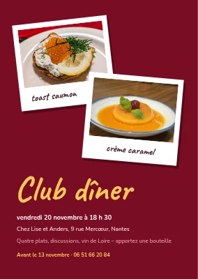 Supper club à Nyborg — invitation