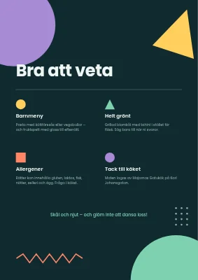 Sida 2 av Bröllopsmeny — festival med Memphis-former