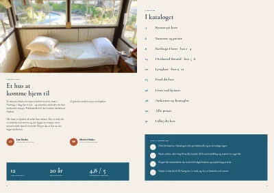 Side 2–3 af Katalog over feriehuse ved kysten – 32 sider