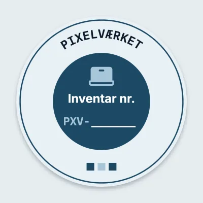 Inventar-etiket med nummer