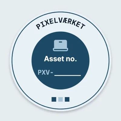 Asset tag with a number