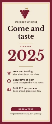 Vineyard roll-up — tours and tastings