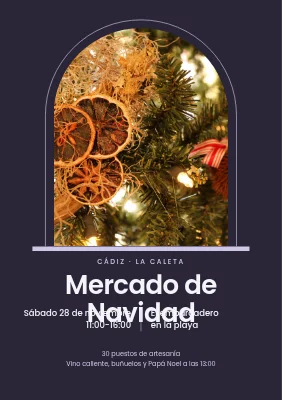 Mercado navideño en Klitmøller — ventana con arco