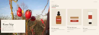 Pages 8–9 of Product catalogue for natural cosmetics – 24 pages
