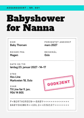 Babyshower — innreisevisum til den lille