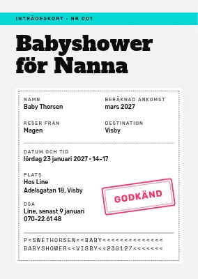 Babyshower — ett inresevisum för den lilla