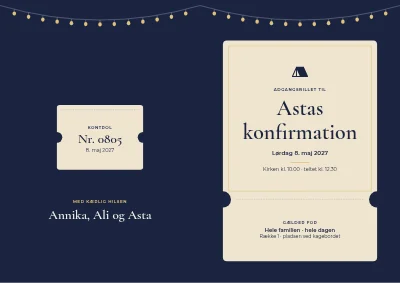 Konfirmation i telt med billet