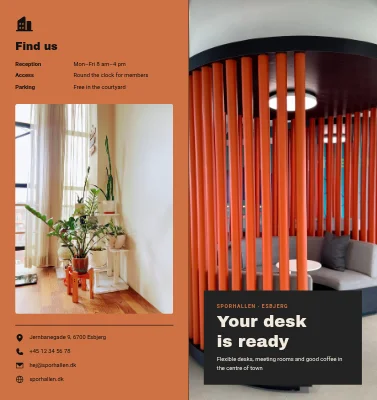 Coworking: desks and offices