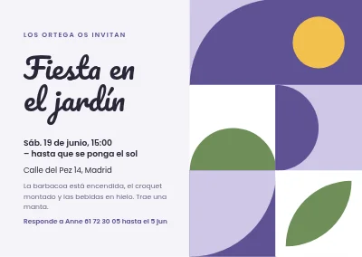 Fiesta en el jardín — azulejos Bauhaus en lavanda
