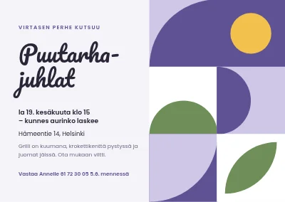 Puutarhajuhla — Bauhaus-laatat laventelinsävyisinä