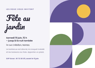 Garden party — carreaux Bauhaus en lavande