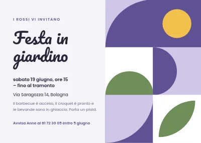 Festa in giardino — piastrelle Bauhaus in lavanda