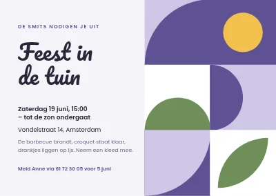Tuinfeest — Bauhaus-tegels in lavendel