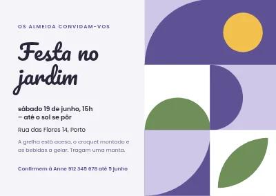 Festa no jardim — azulejos Bauhaus em lavanda