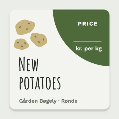 New potatoes with a price