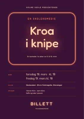 Skolekomedie — teaterplakat