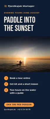 Kayak hire roll-up — sunset tours