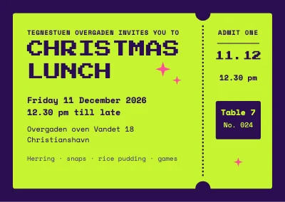 Christmas lunch — pixel-type ticket