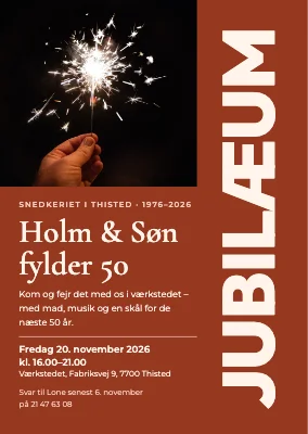 Jubilæumsfest — snedkeri fylder 50