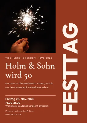 Jubiläumsfeier — Tischlerei wird 50