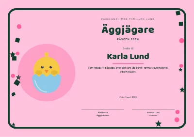 Diplom — påskäggsjakt