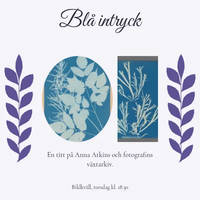Blå intryck · botaniskt brev