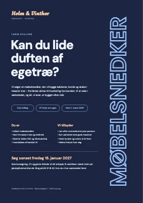 Jobopslag — møbelsnedker