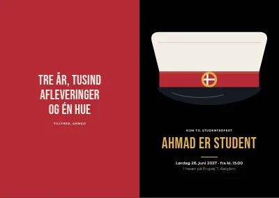 Studenterfest med hue og stjernekaster