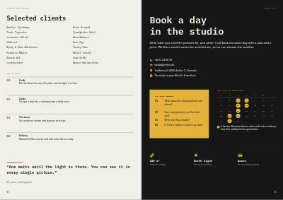 Pagine 18–19 di Portfolio for a product and architecture photographer – 20 pages