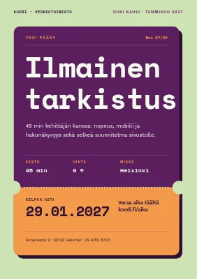 Verkkosuunnittelutoimisto — ilmainen verkkosivutarkistus
