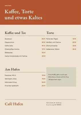 Seite 2 von Hafencafé — Speisekarte mit Fotomosaik
