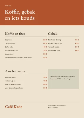 Pagina 2 van Havencafé — menu met fotomozaïek