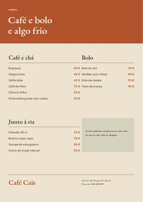 Página 2 de Café do porto — menu com mosaico de fotos