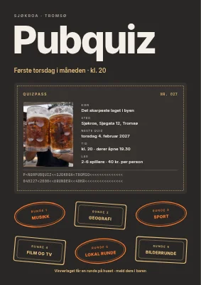 Pubquiz — quizpass med stempler