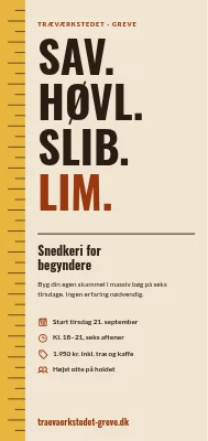 Snedkerkursus for begyndere i Greve