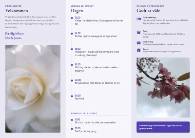 Side 2 af Bryllup: information til gæsterne