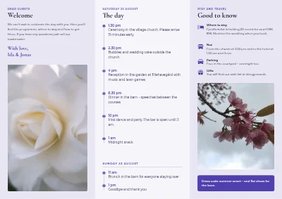 Page 2 of Wedding: information for the guests