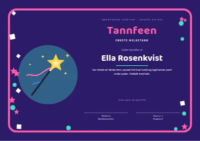Tannfeens sertifikat