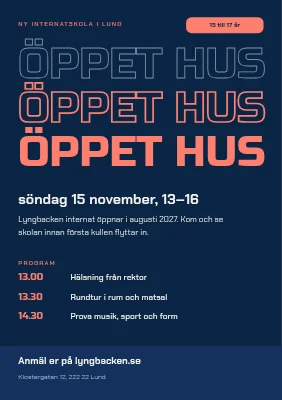 Ny internatskola — öppet hus