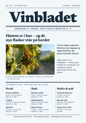 Vinkort som avis — vinbar