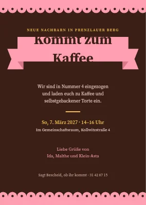 Kaffee-Einladung für die Nachbarn