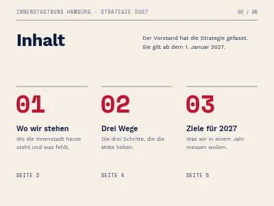 Seite 2 von Strategie 2027 — redaktionelle Präsentation