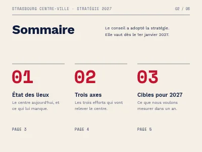 Page 2 de Stratégie 2027 — présentation éditoriale