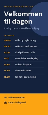 Roll-up til konference — dagens program