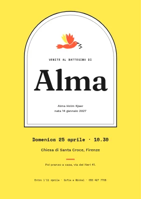 Battesimo — arco bianco della chiesa