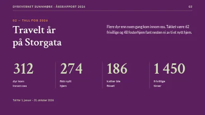 Side 3 av Dyrevelferd — årsrapport for dyrehjem