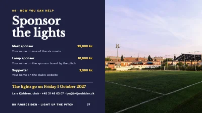 Page 7 of Football club fundraiser — floodlights
