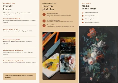 Side 2 af Kunstskolens tegne- og malekurser
