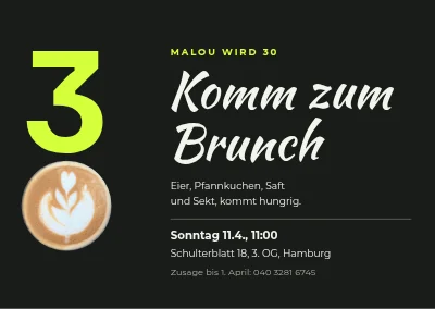 Geburtstagsbrunch — Einladung zum 30.